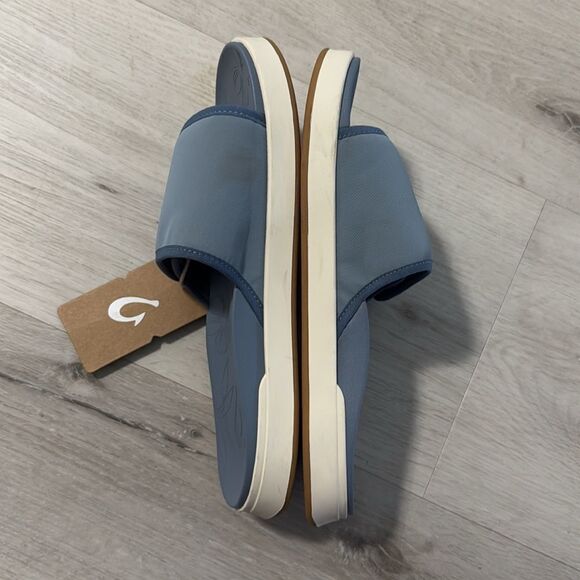 NWT- Olukai- NU’A ‘OLA- SEA ICE blue- slides- women’s size 10 - Picture 2 of 9